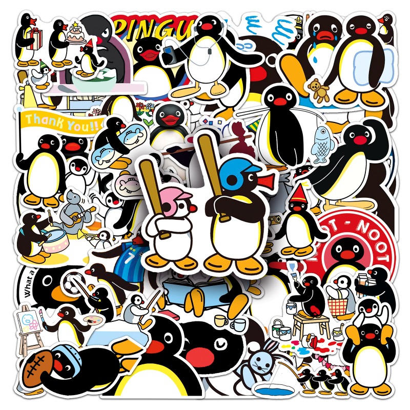 50PCS Hot Cute Pingu Stickers  - Cosplay Prop Diy 评论和价格