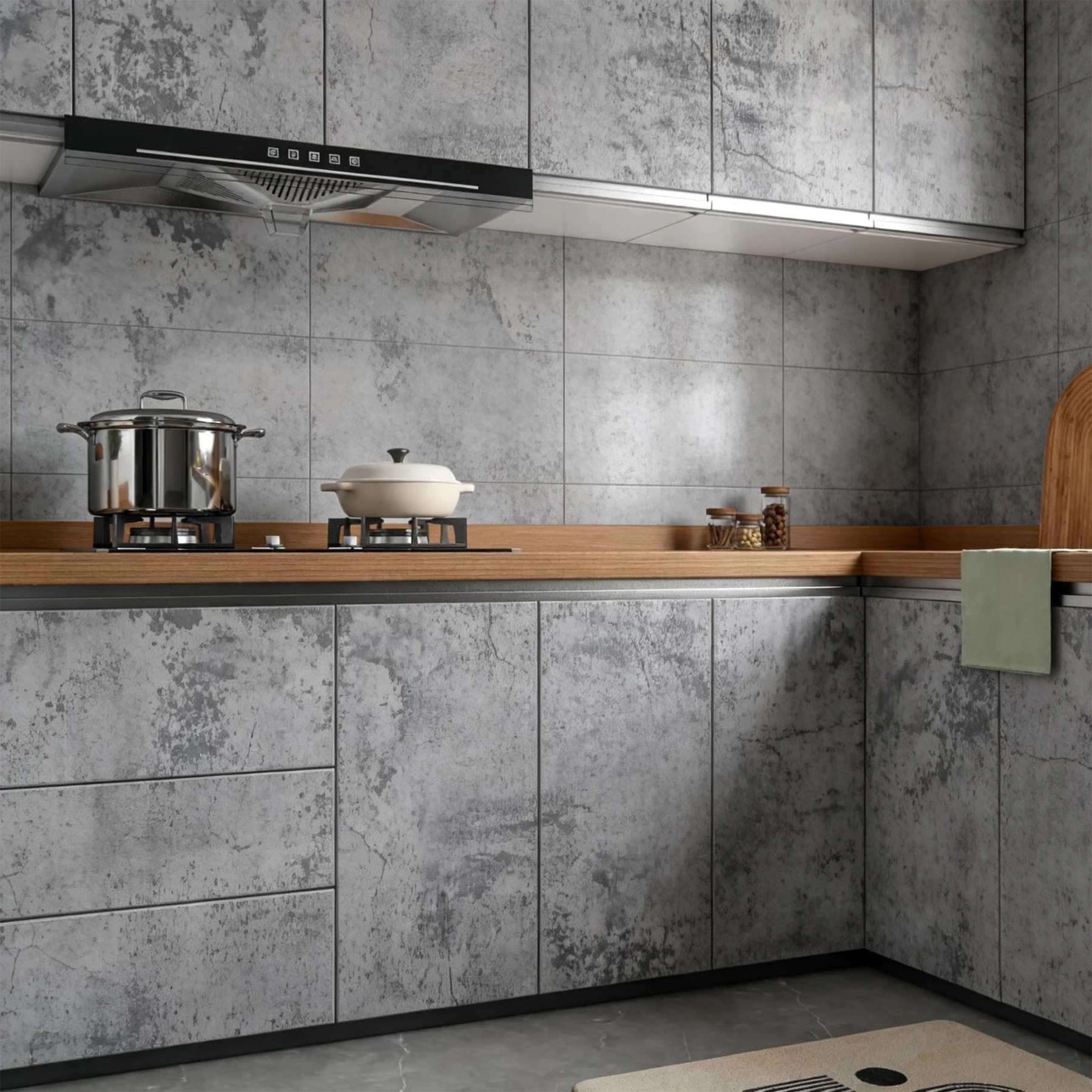 6M Cement Grey Pvc Wallpaper S - Contact Cement Glue 评论和价格